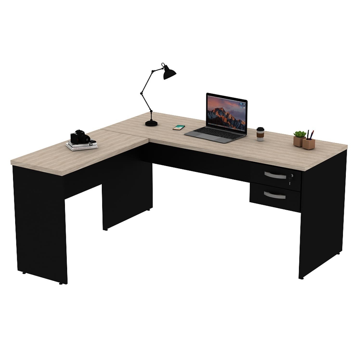 Mesa De Escritório em L 160x150cm com Gaveta - 2