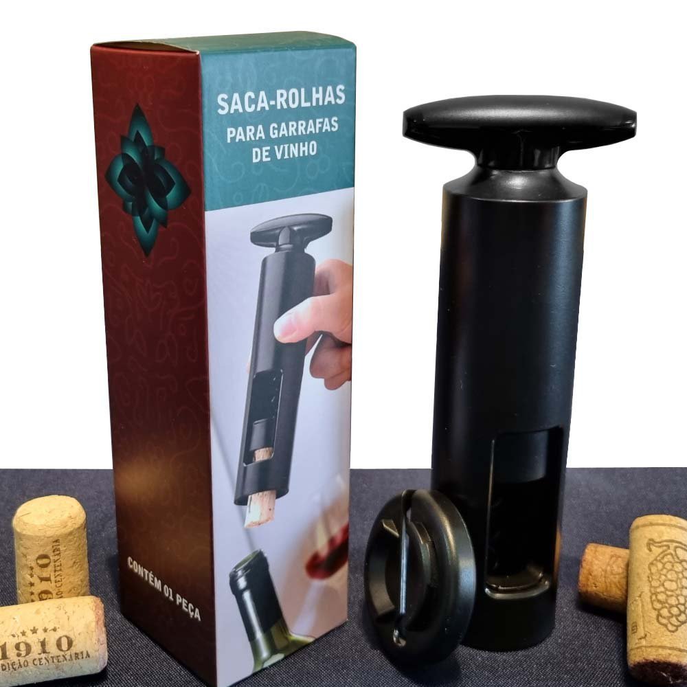 Saca Rolhas Profissional Corta Lacre Manual Abridor De Vinho Melhores Manias SacaRolhas_SemiAutomáti - 3