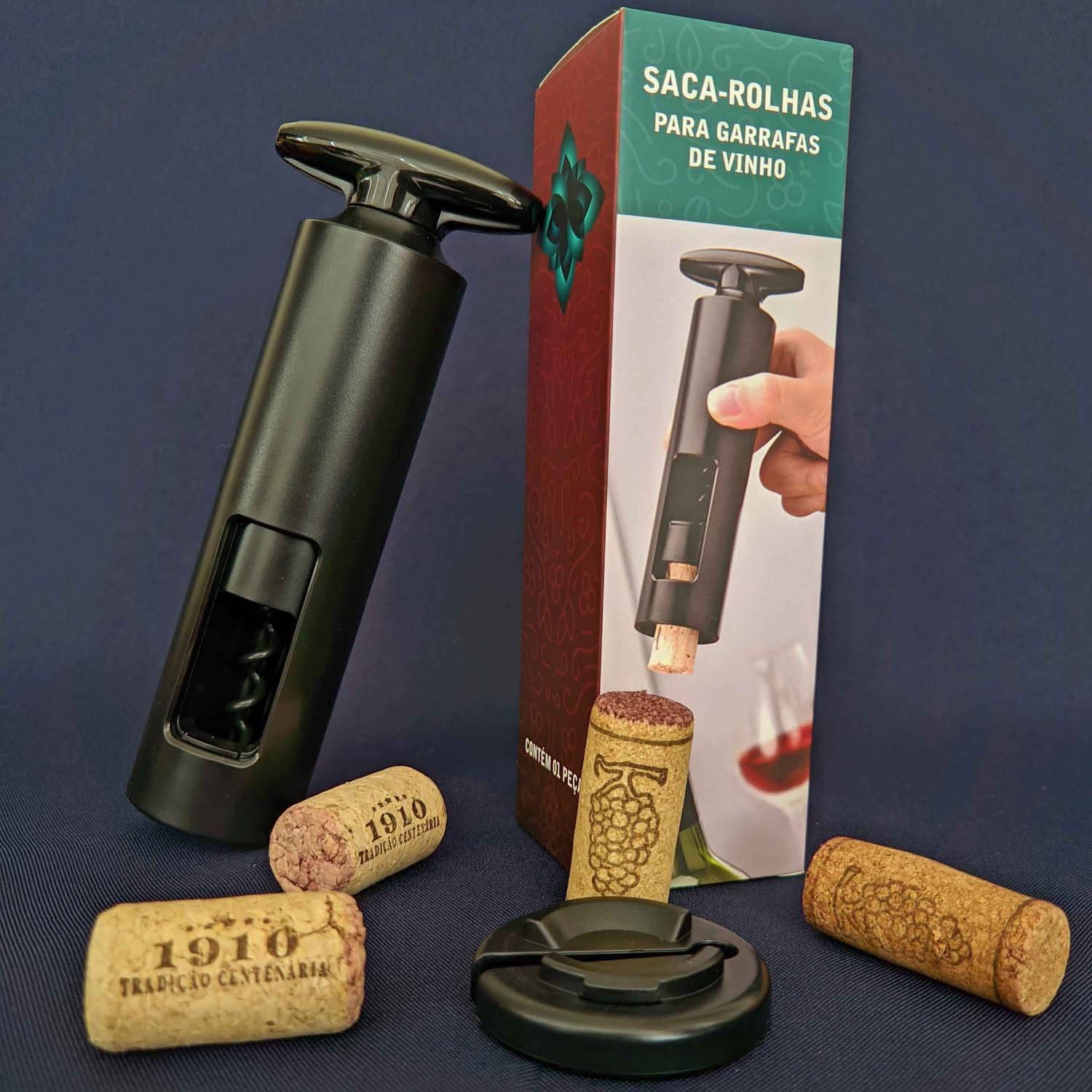 Saca Rolhas Profissional Corta Lacre Manual Abridor De Vinho Melhores Manias SacaRolhas_SemiAutomáti - 4