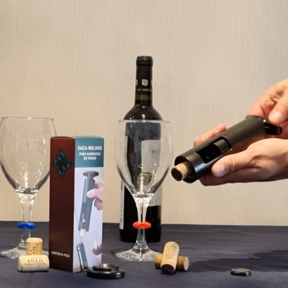 Saca Rolhas Profissional Corta Lacre Manual Abridor De Vinho Melhores Manias SacaRolhas_SemiAutomáti - 8