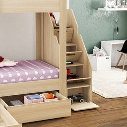Beliche Infantil/Juvenil 2 Gavetões Escada com 4 Gavetas Star Plus Casatema - 6