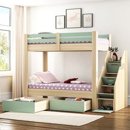 Beliche Infantil/Juvenil 2 Gavetões Escada com 4 Gavetas Star Plus Casatema - 4