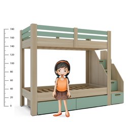 Beliche Infantil/Juvenil 2 Gavetões Escada com 4 Gavetas Star Plus Casatema - 7