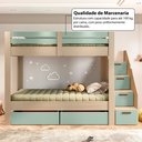 Ver mais imagens de Beliche Infantil/juvenil 2 Gavetões Escada com 4 Gavetas Star Plus Casatema MadeiraOriginals