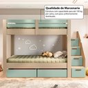 Ver mais imagens de Beliche Infantil/juvenil 2 Gavetões Escada com 4 Gavetas Star Plus Casatema MadeiraOriginals