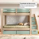 Ver mais imagens de Beliche Infantil/Juvenil 2 Gavetões Escada com 4 Gavetas Star Plus Casatema MadeiraOriginals Marrom/