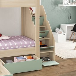 Beliche Infantil/Juvenil 2 Gavetões Escada com 4 Gavetas Star Plus Casatema - 6