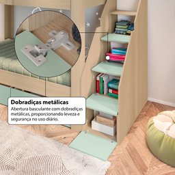 Beliche Infantil/juvenil 2 Gavetões Escada com 4 Gavetas Star Plus Casatema - 10