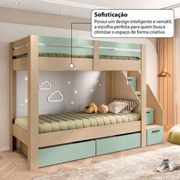 Beliche Infantil/juvenil 2 Gavetões Escada com 4 Gavetas Star Plus Casatema - 7