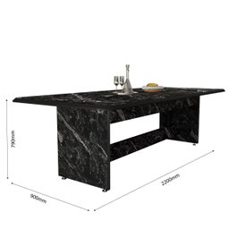 Mesa para Sala de Reunião Escritório Mdf Estilo Mármore 8 Lugares - 4