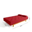 Ver imagem 4 de Sofá Cama 3 Lugares em Suede Tokio Yescasa Vermelho