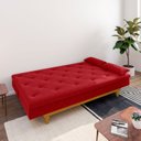 Ver imagem 2 de Sofá Cama 3 Lugares em Suede Tokio Yescasa Vermelho