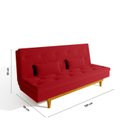 Ver imagem 3 de Sofá Cama 3 Lugares em Suede Tokio Yescasa Vermelho