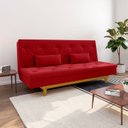 Ver imagem 1 de Sofá Cama 3 Lugares em Suede Tokio Yescasa Vermelho