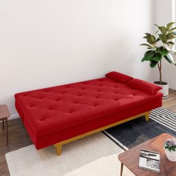 Sofá Cama 3 Lugares em Suede Tokio Yescasa - 2