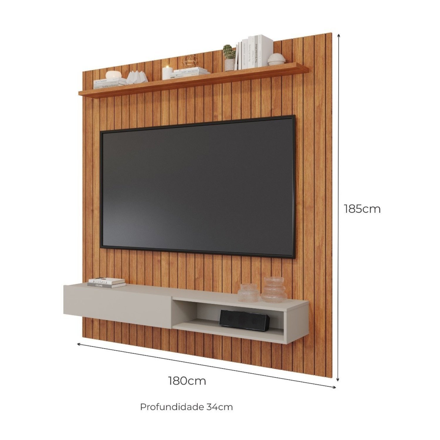 Painel Para TV até 72"polegadas 1.8 1 Porta 1 Prateleira Talín - 4