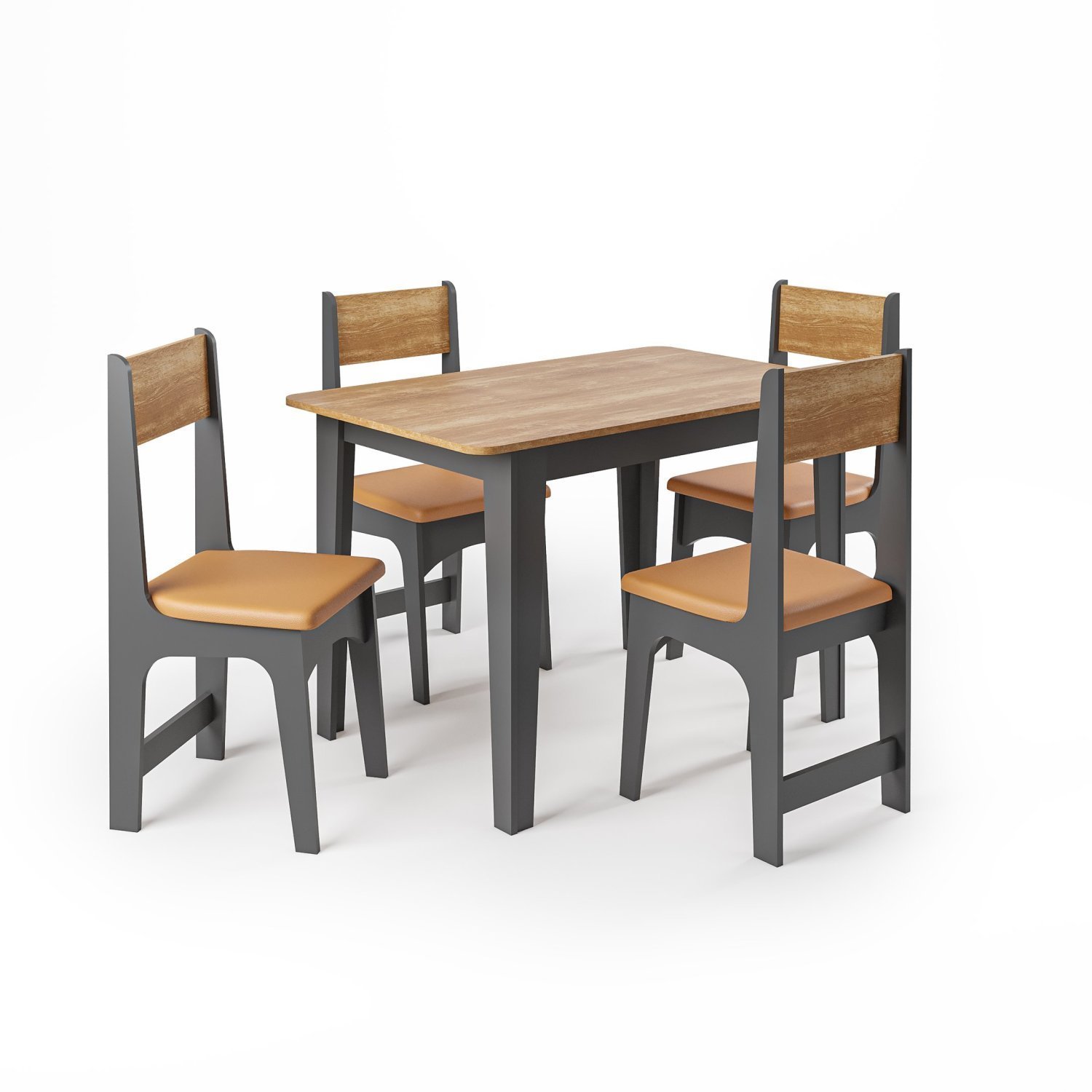 Conjunto Sala de Jantar Mesa Nicoli Retangular 110x68cm com 4 Cadeiras Delta - 3