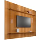 Ver imagem 1 de Painel Rv Móveis Ripado Roma com Prateleiras para Tv de até 75 Polegadas Largura de 2,18 Metros