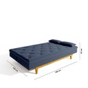 Ver imagem 4 de Sofá Cama 3 Lugares em Suede Tokio Yescasa Azul