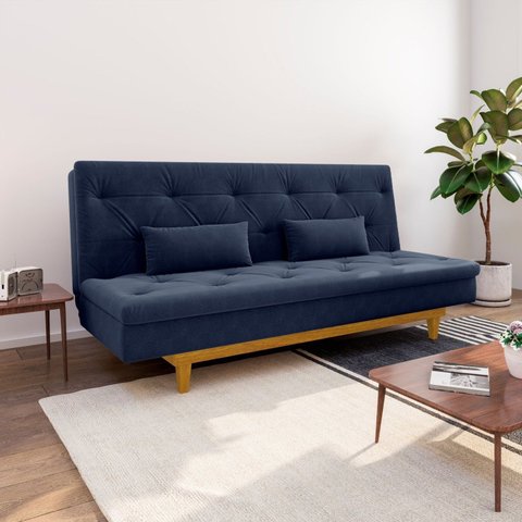 Sofá Cama 3 Lugares em Suede Tokio Yescasa