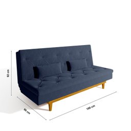 Sofá Cama 3 Lugares em Suede Tokio Yescasa - 3