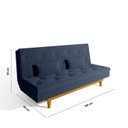 Ver imagem 3 de Sofá Cama 3 Lugares em Suede Tokio Yescasa Azul