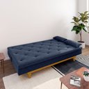 Ver imagem 2 de Sofá Cama 3 Lugares em Suede Tokio Yescasa Azul