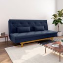 Ver imagem 1 de Sofá Cama 3 Lugares em Suede Tokio Yescasa Azul