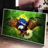 Quadro Decorativo Águia Sobre Bandeira Brasileira:150x100/PRETA - 4