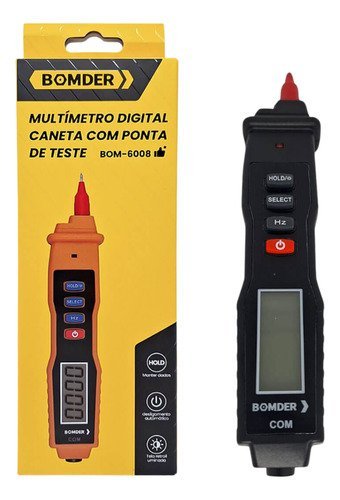 Multimetro Digital Caneta Tela Lcd + Alarme Sonoro - Preto