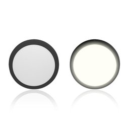 Painel de Led Redondo Sobrepor 18w Preto Bivolt Taschibra 3000k Luz Quente - 4