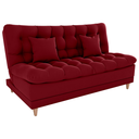Ver imagem 1 de Sofa Cama 2 Lugares 185 Cm Duda Veludo Maserati Vermelho Milani Store