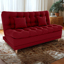 Ver imagem 2 de Sofa Cama 2 Lugares 185 Cm Duda Veludo Maserati Vermelho Milani Store