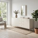 Ver imagem 1 de Buffet 3 Portas 3 Gavetas Jasper 185cm Off White Fosco com Champagne