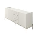 Ver imagem 3 de Buffet 3 Portas 3 Gavetas Jasper 185cm Off White Fosco com Champagne