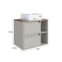 Ver imagem 3 de Gabinete de Banheiro Suspenso 60cm com 2 Nichos 1 Porta Basculante e 1 Gaveta com Cuba BH8005 Bege/Mel/Arenas