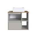 Ver imagem 5 de Gabinete de Banheiro Suspenso 60cm com 2 Nichos 1 Porta Basculante e 1 Gaveta com Cuba BH8005 Bege/Mel/Arenas