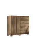 Ver imagem 2 de Cômoda 2 Portas 5 Gavetas Málaga Gold com Pés Marrom/Jatobá