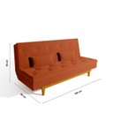 Ver imagem 3 de Sofá Cama 3 Lugares Reclinável Yescasa Suede Tókio Pés Madeira Laranja