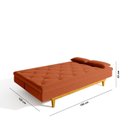 Ver imagem 4 de Sofá Cama 3 Lugares Reclinável Yescasa Suede Tókio Pés Madeira Laranja