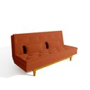 Ver imagem 5 de Sofá Cama 3 Lugares Reclinável Yescasa Suede Tókio Pés Madeira Laranja