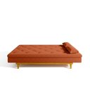 Ver imagem 6 de Sofá Cama 3 Lugares Reclinável Yescasa Suede Tókio Pés Madeira Laranja