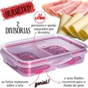 Ver imagem 2 de Porta frios hermético Trava Mais com 2 divisórias e escorredor vermelho Plasutil ref.14334