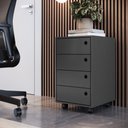 Ver imagem 2 de Gaveteiro Multiuso P1072 Moderno 4 Gavetas MDP com Rodízios Grafite Placa & Ponto