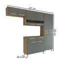 Ver imagem 6 de Armário de Cozinha com Balcão Império 10 Portas 2 Gavetas com Vidro Freijó/gris - Panorama Móveis