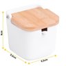 Saleiro de Mesa de Cerâmica com Tampa de Bambu e Colher Bianco 9,5cm X 9cm - 2