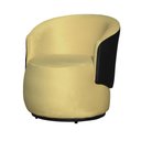 Ver imagem 1 de Poltrona Beatriz Orgânica 73cm Compose Corino Marrom/ Suede:amarelo