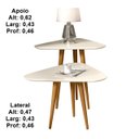Ver imagem 3 de Jogo 2 Mesas Lateral e Apoio 3 Pontas Cadencie Retrô Pés Palito Cor Off White - Comprar Moveis em Ca