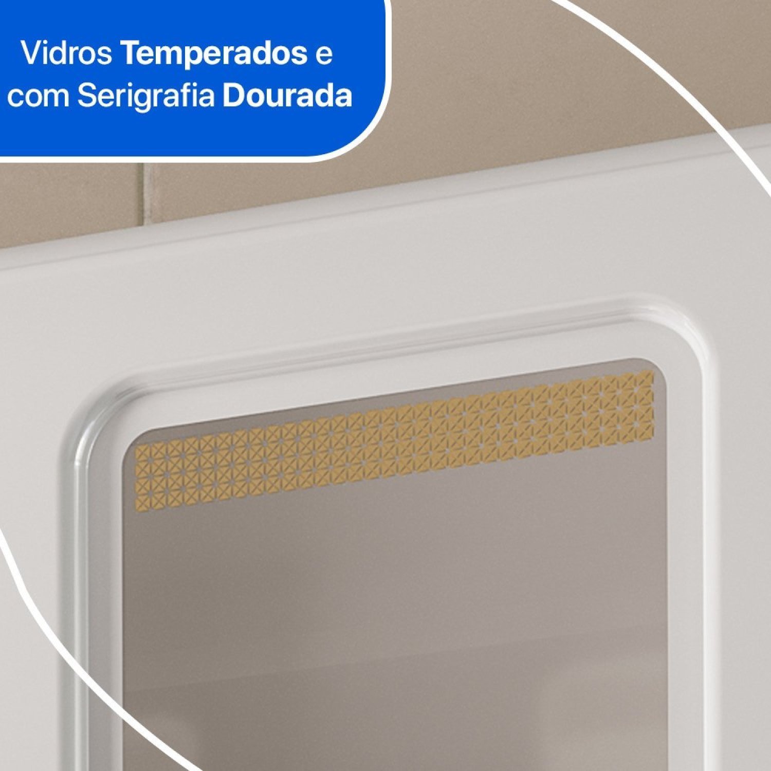 Armário de Cozinha Aéreo 3 Portas com Vidro Ágata - 6