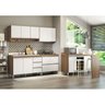 Cozinha Modulada Sabrina 05 Peças com Ilha Balção Bancada 200x195x52 Cm Avelã/Branco TX - A08S MENU - 1